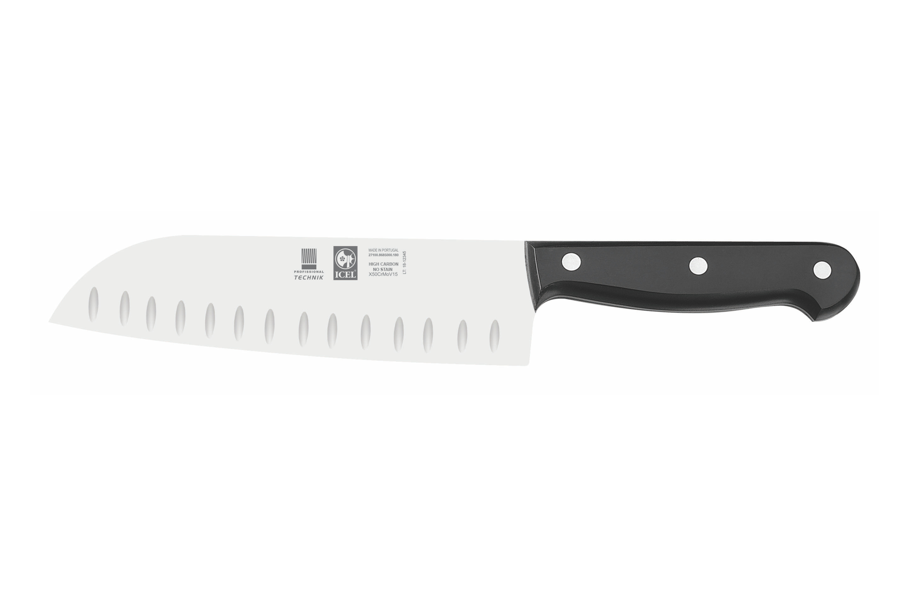Faca Santoku, alvéolos 180mm