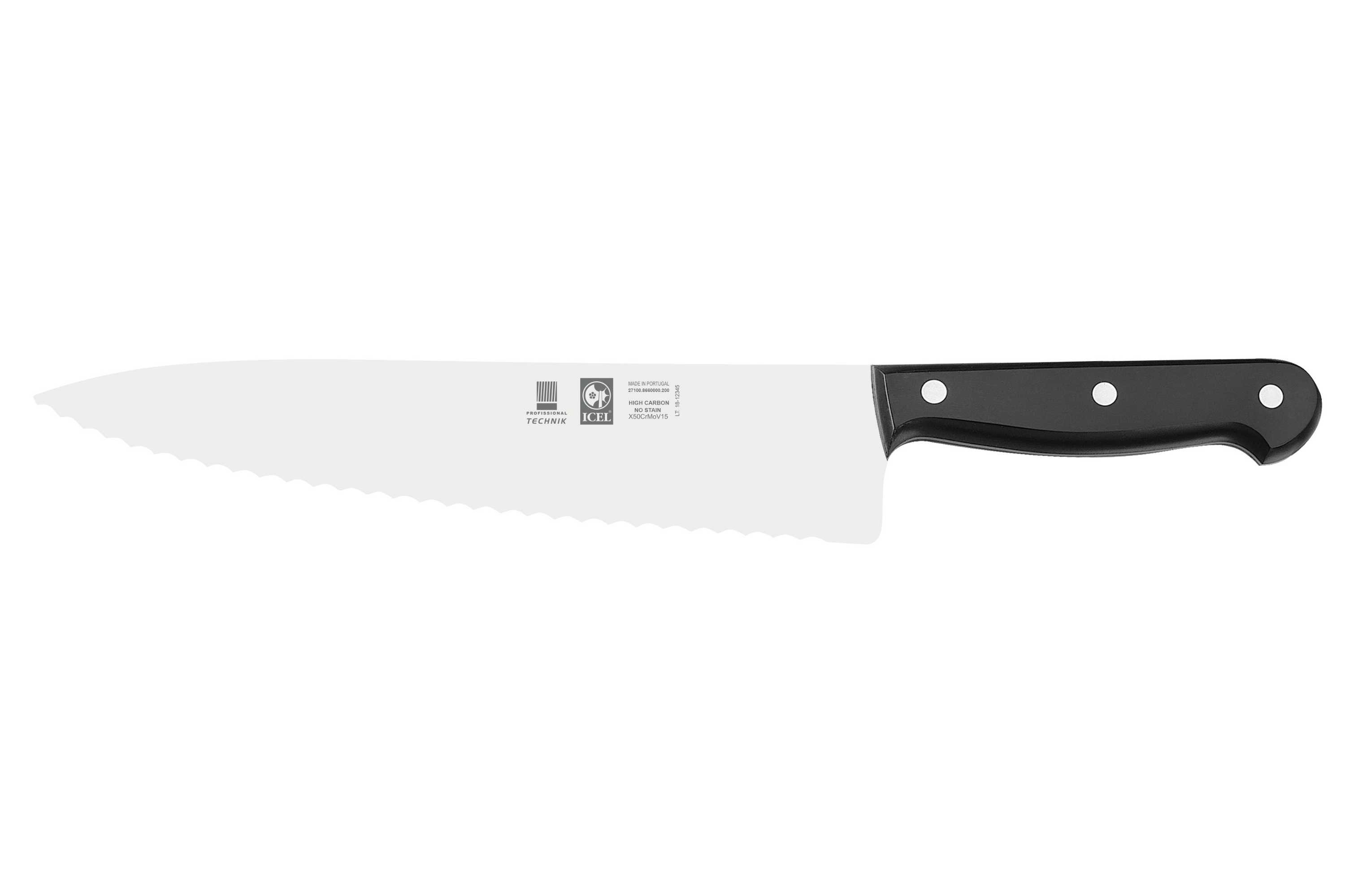 Faca de chefe, serrilha 200mm