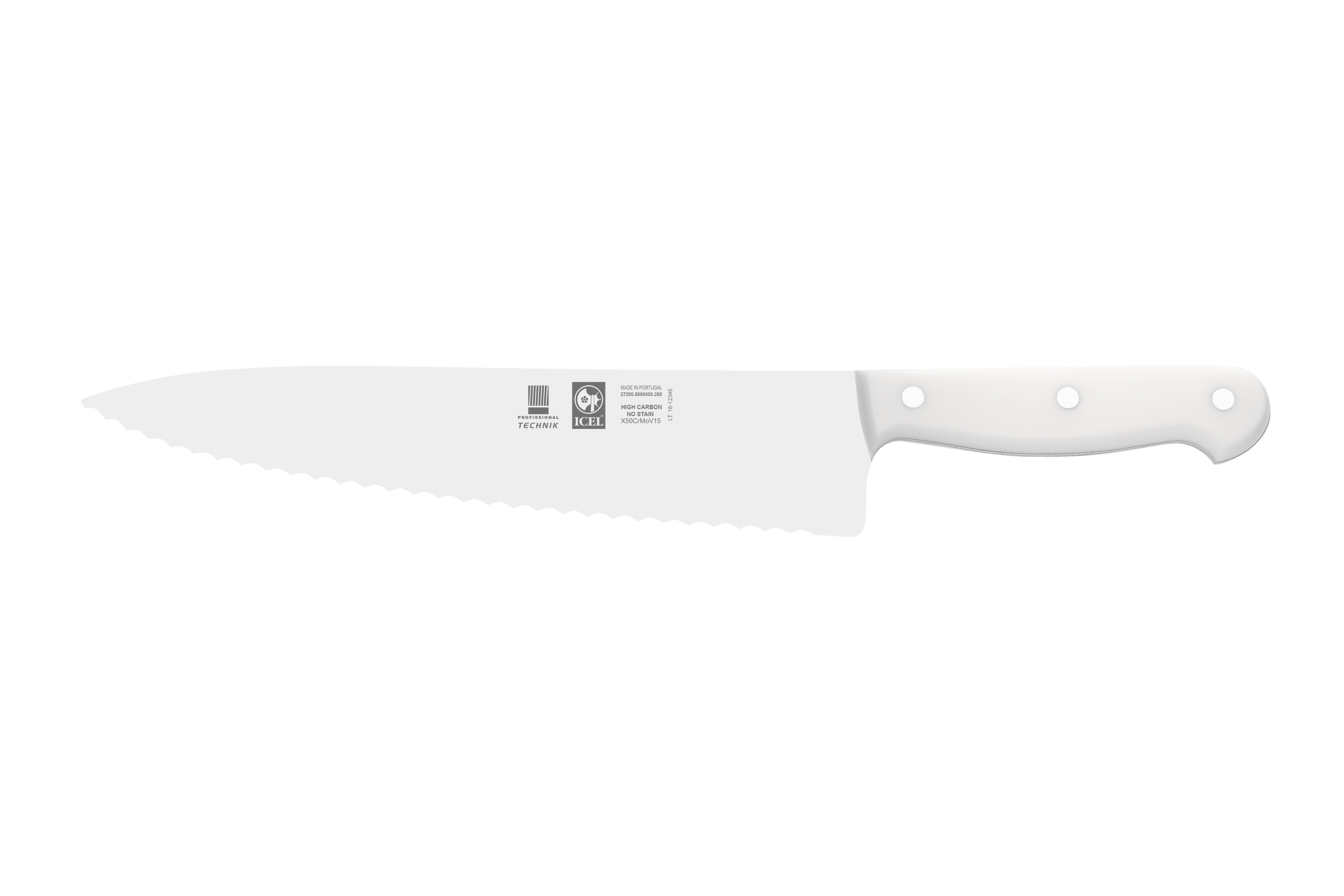 Faca de chefe, serrilha 250mm