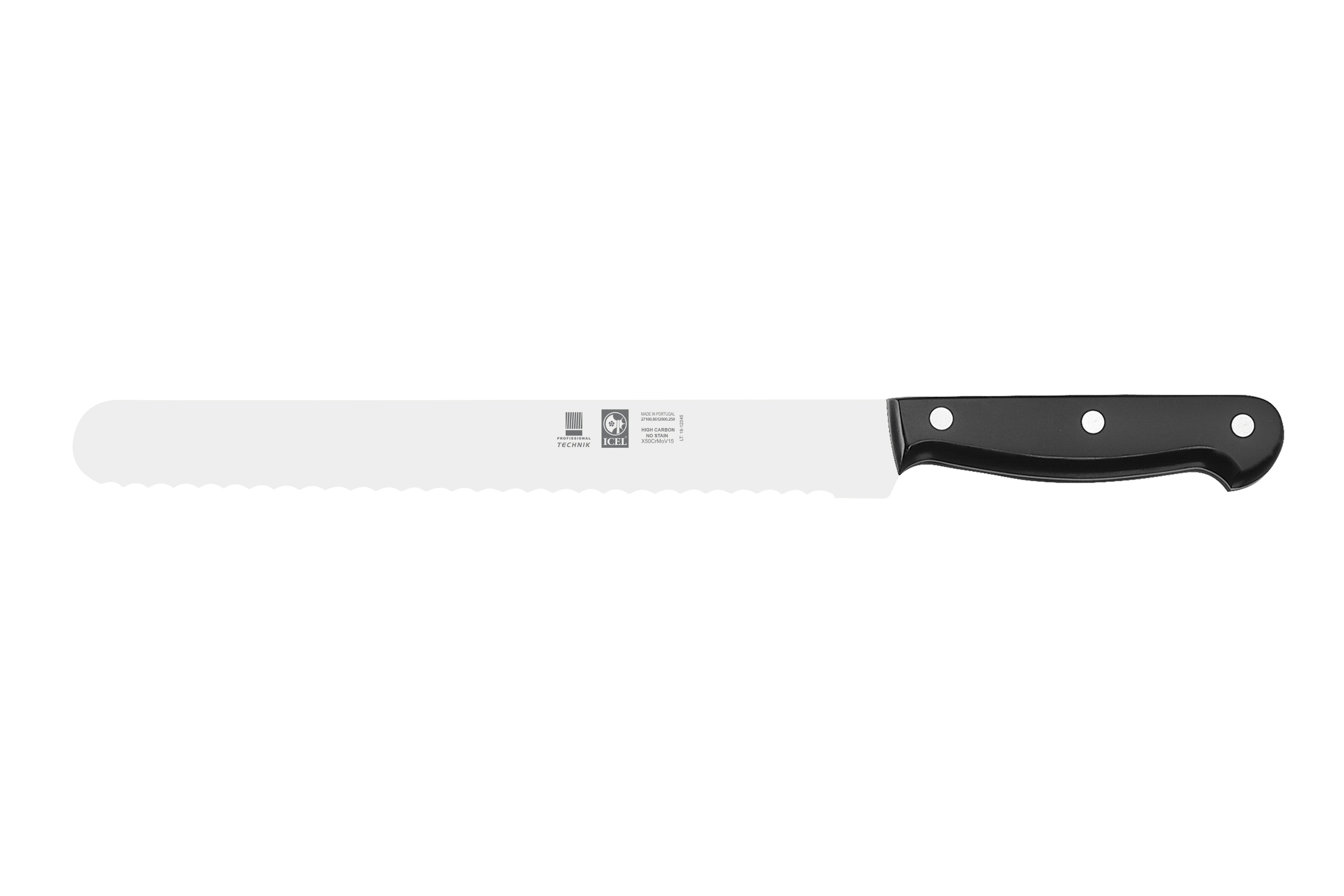 Faca para carnes frias, serrilha 250mm
